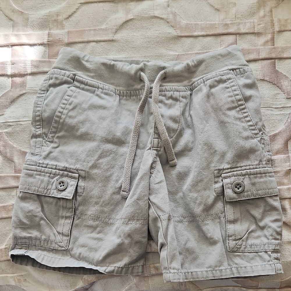 Gray Cargo Shorts with Drawstring